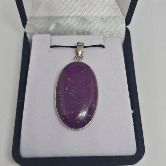 Copper Turquoise Sterling Silver Pendant - Rivendell Shop