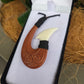 Handcarved Bone Pendant + Bone - Hei Matau (Fish Hook) - Rivendell Shop