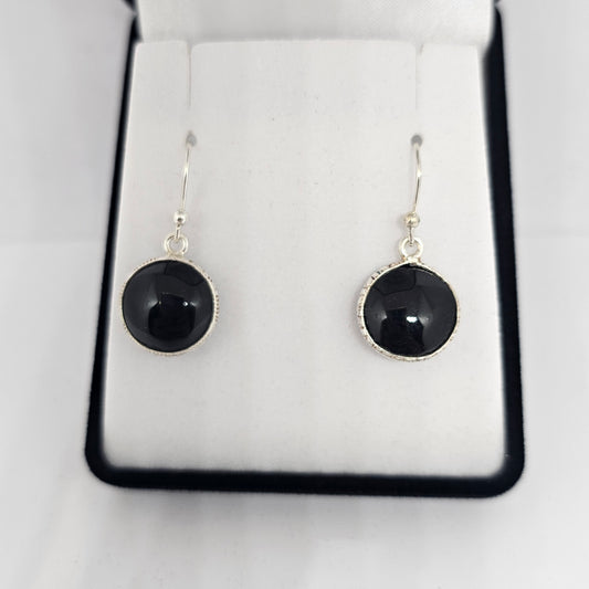 Black Onyx Sterling Silver Earrings - Rivendell Shop