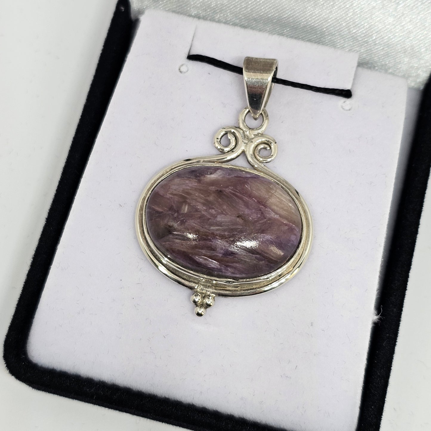Charoite Sterling Silver Pendant - Rivendell Shop