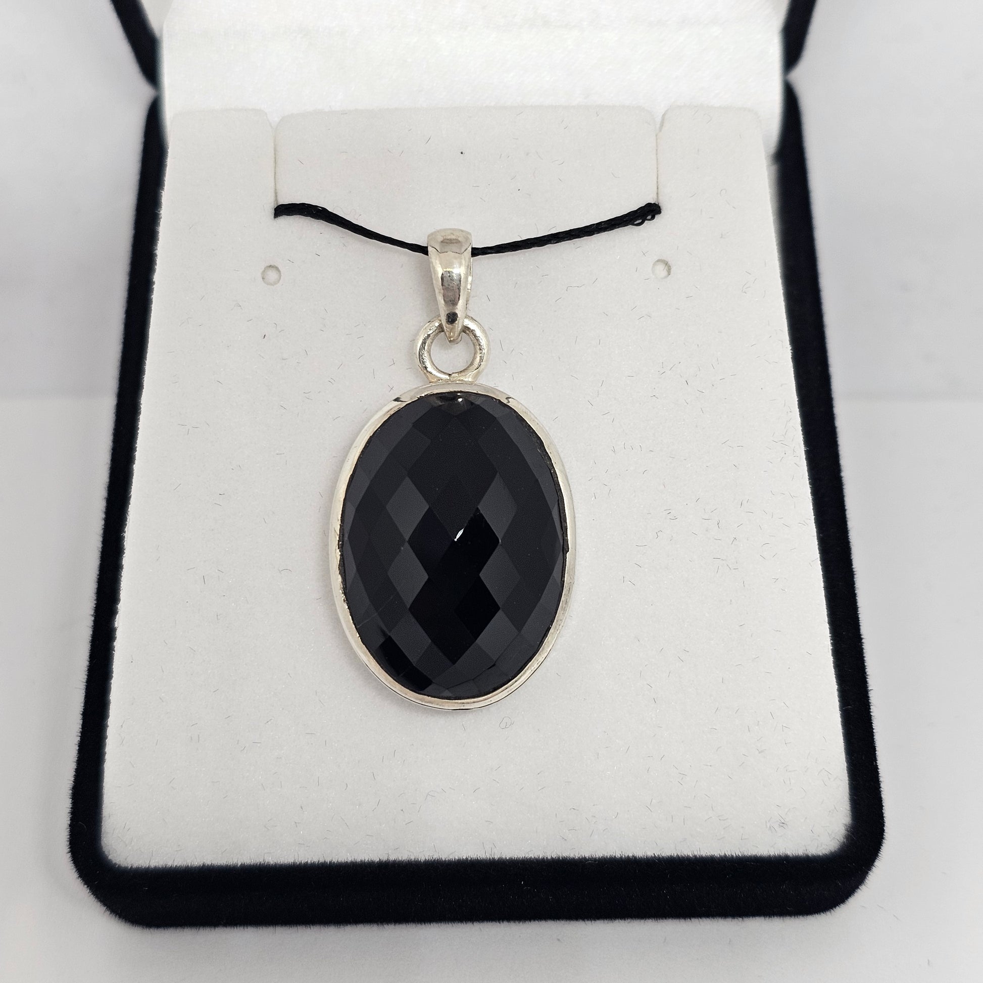 Black Onyx Sterling Silver Pendant - Rivendell Shop
