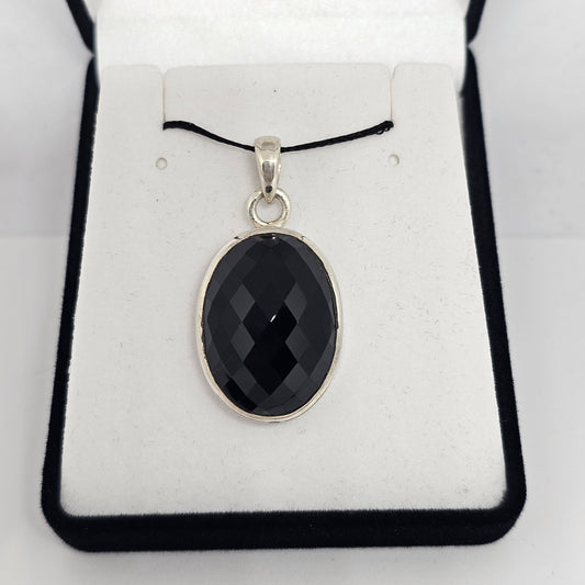 Black Onyx Sterling Silver Pendant - Rivendell Shop