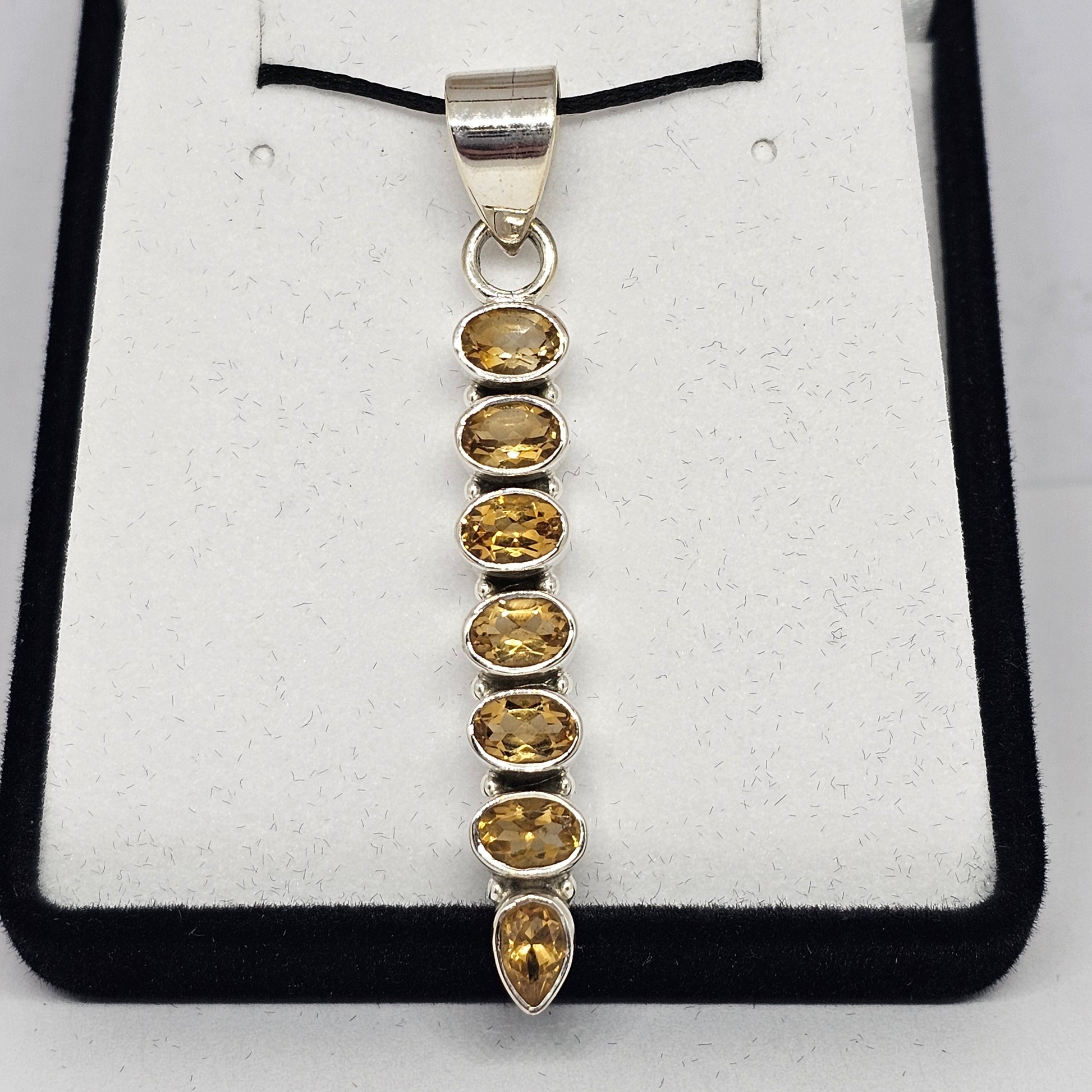Citrine Sterling Silver Pendant - Rivendell Shop
