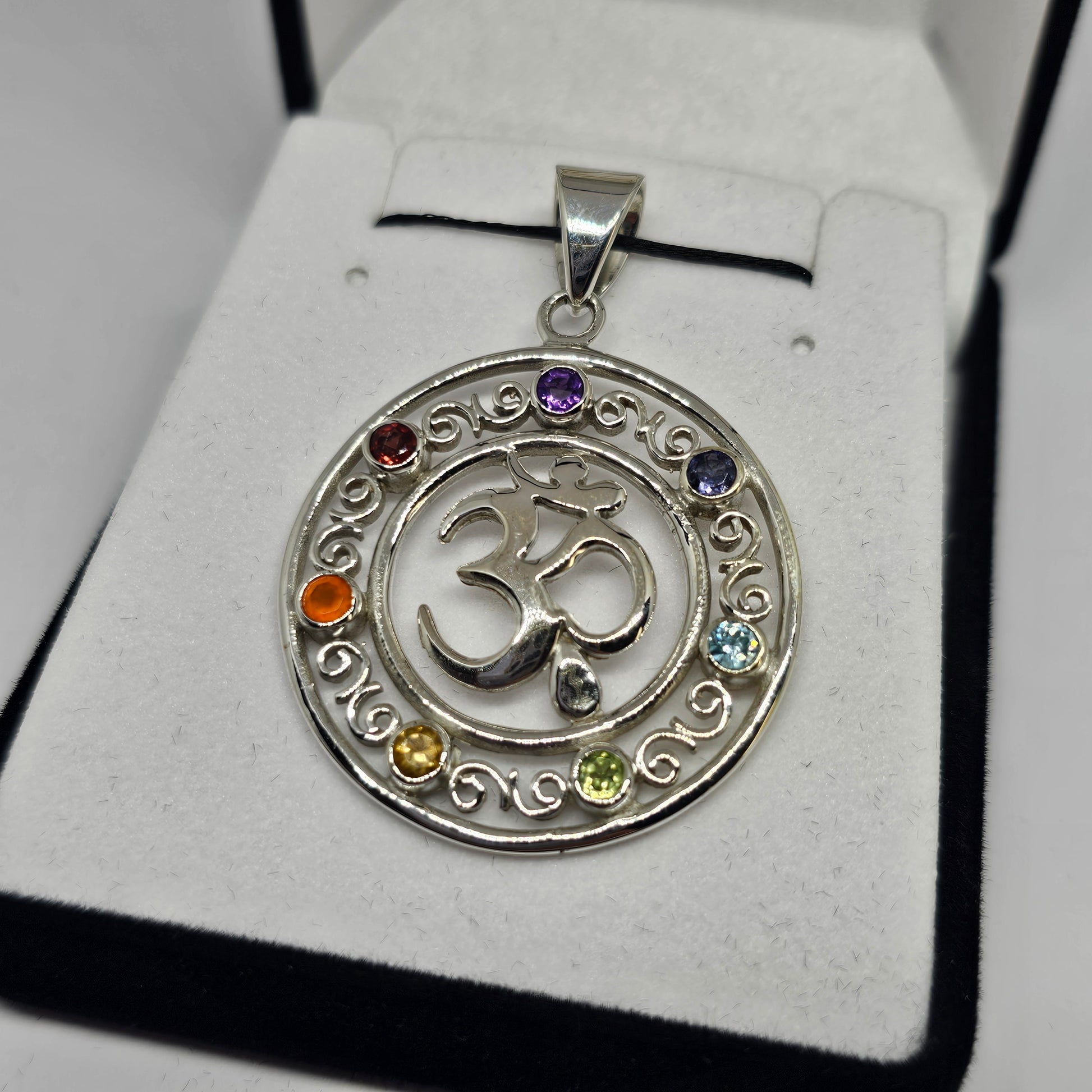 Chakra Om Sterling Silver Pendant - Rivendell Shop