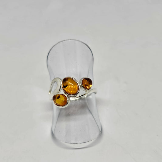 Amber Sterling Silver Ring - Rivendell Shop
