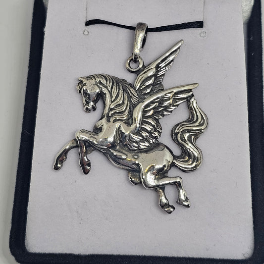 Sterling Silver Pegasus Pendant - Rivendell Shop