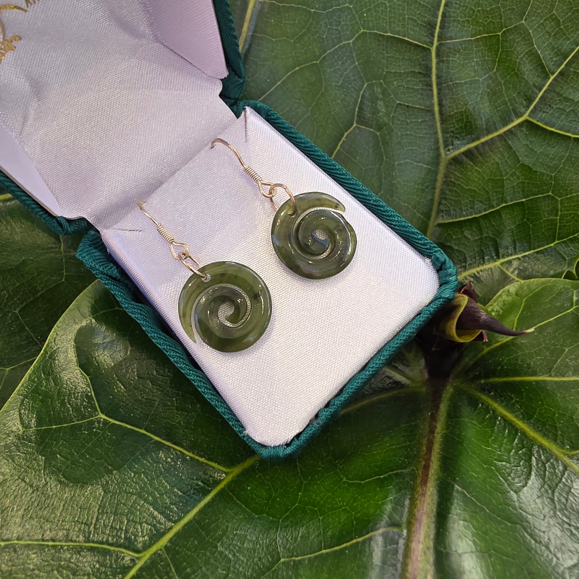 Koru Greenstone Earrings - Rivendell Shop