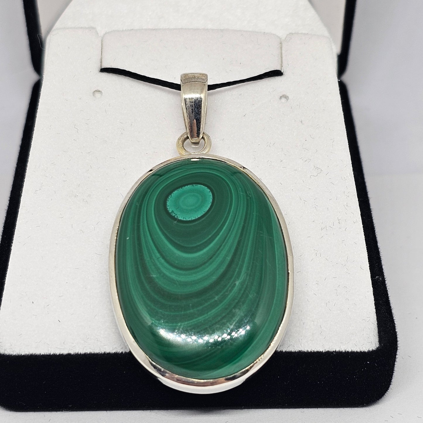 Malachite Sterling Silver Pendant - Rivendell Shop