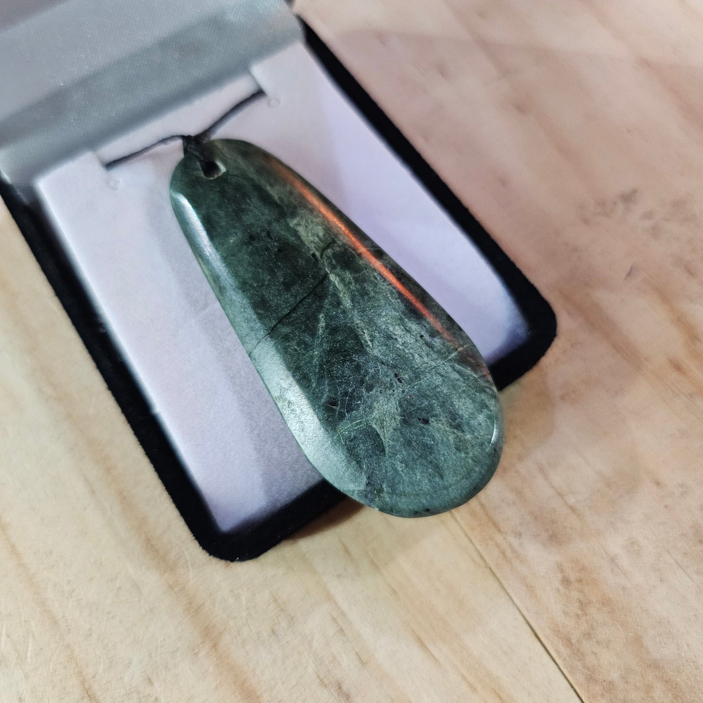 Natural Greenstone Pendant - 60 x 30 mm