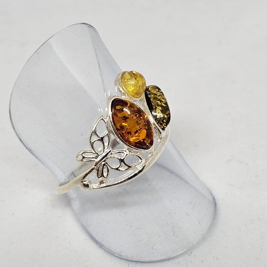 Amber Butterfly Ring - Rivendell Shop