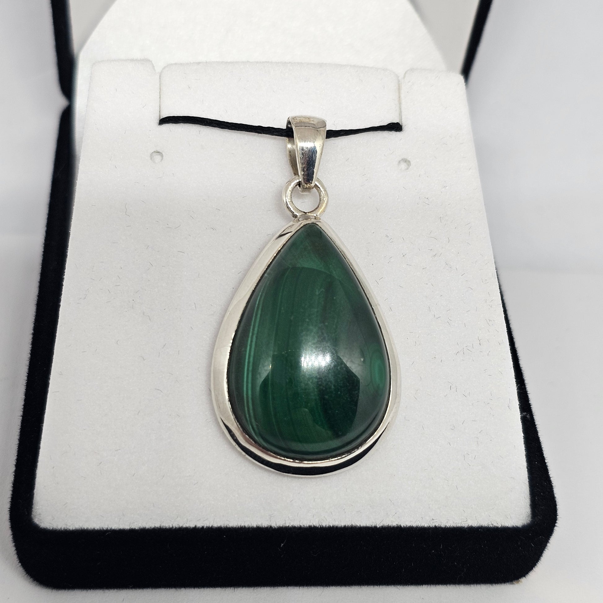 Malachite Sterling Silver Pendant - Rivendell Shop