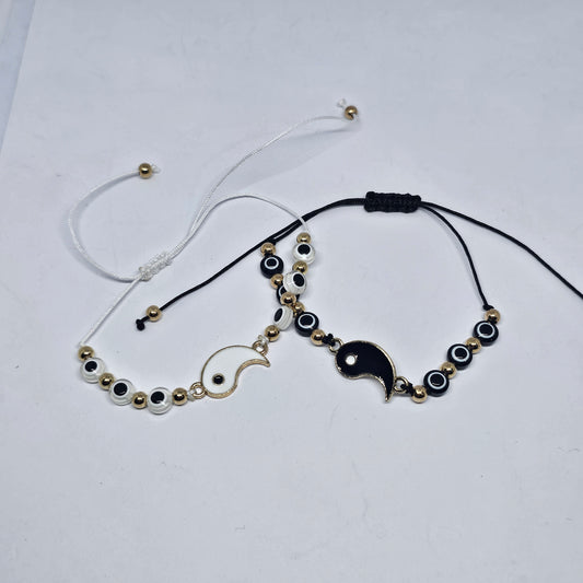 Yin Yang Wax Cord Bracelet - Rivendell Shop
