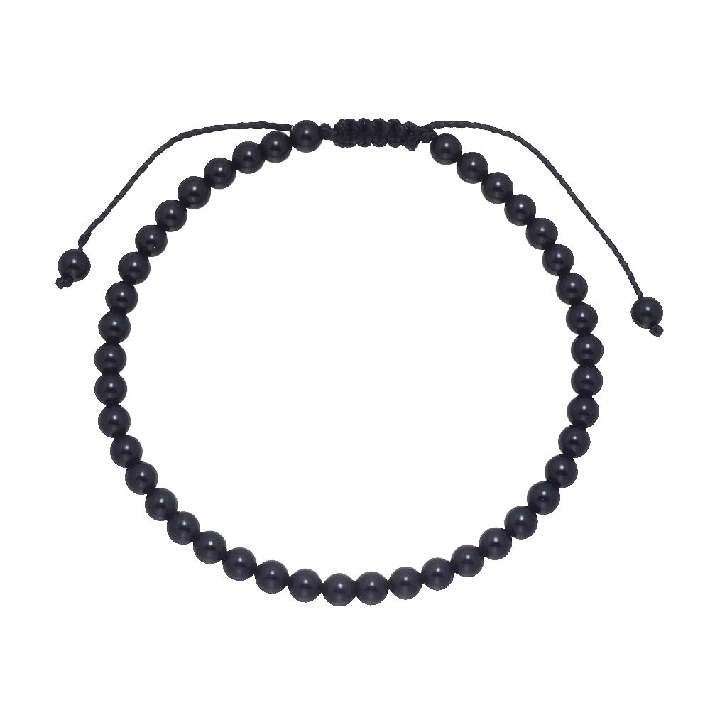 Black Obsidian Bead Anklet 4mm - Rivendell Shop