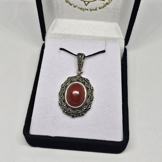 Carnelian Sterling Silver Pendant