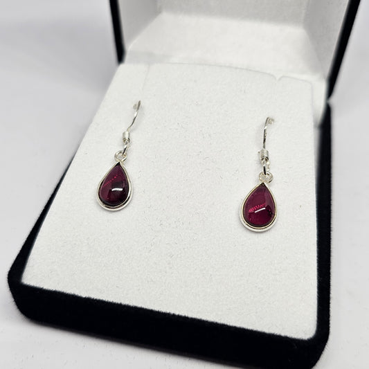 Garnet Sterling Silver Earrings