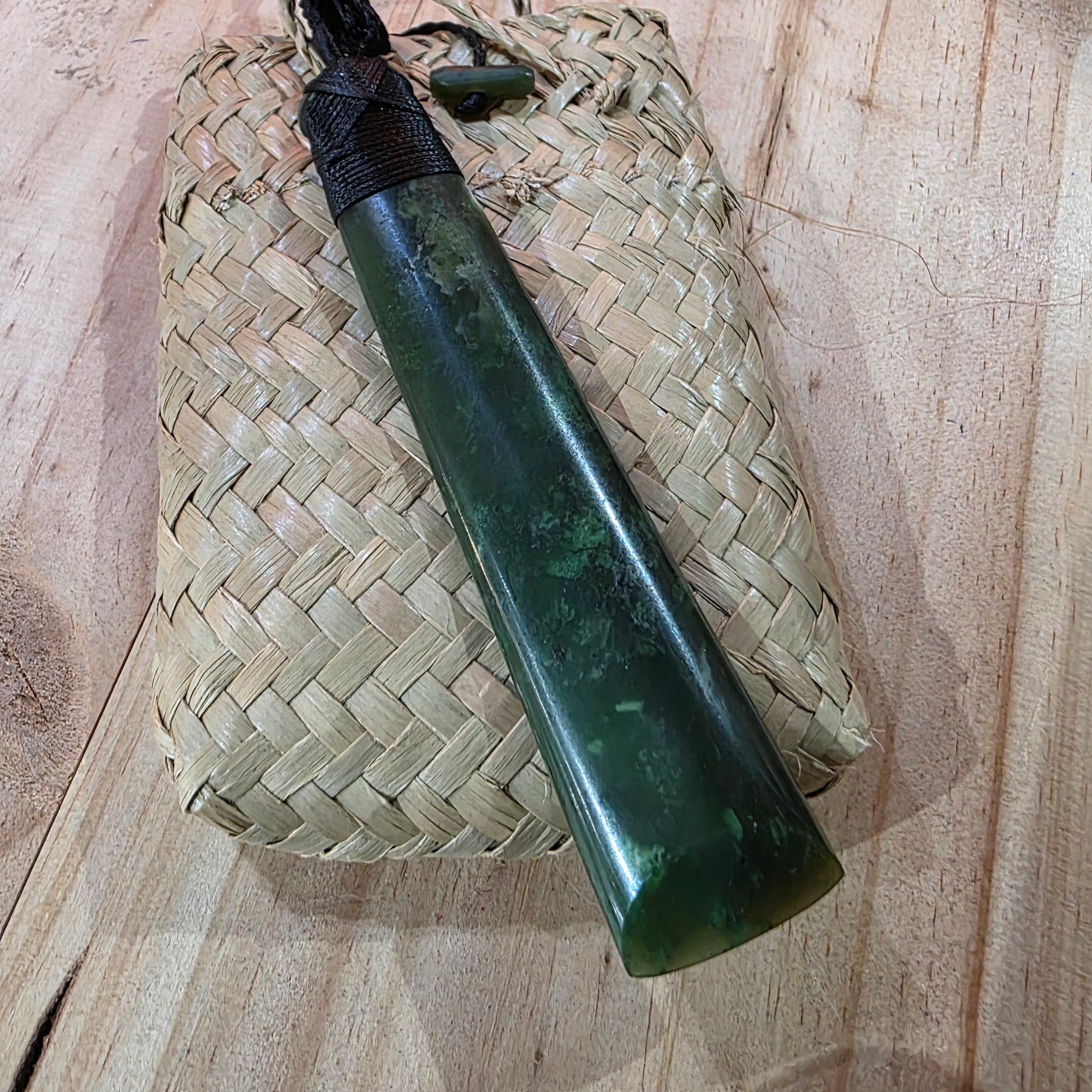 Extra Large Greenstone Toki Pendant 130x28 mm