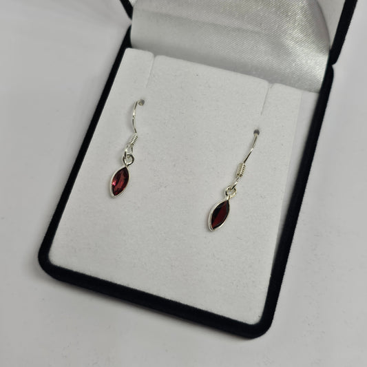 Garnet Sterling Silver Earrings