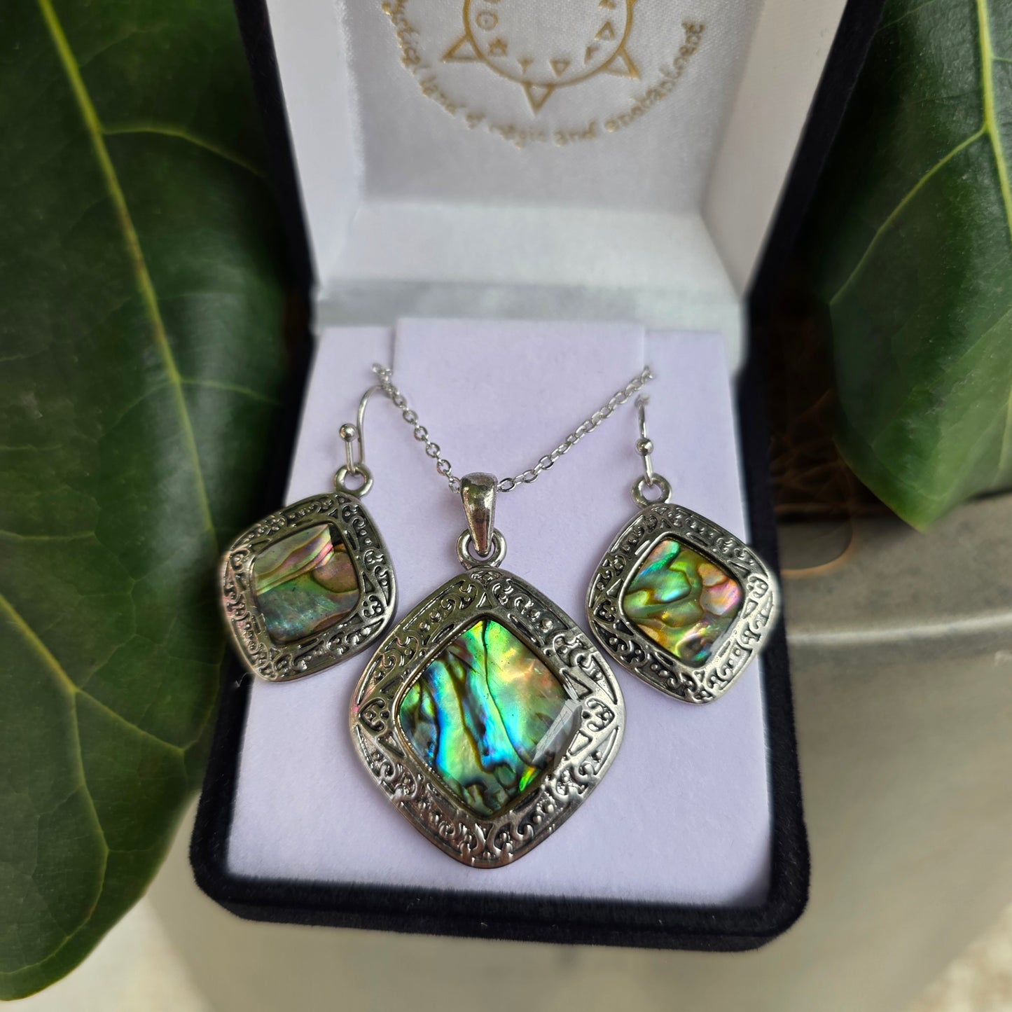 Paua Set Pendant & Earrings