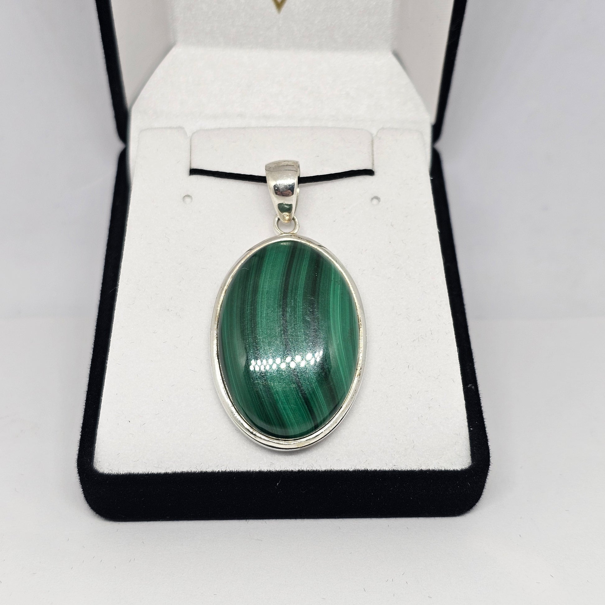 Malachite Sterling Silver Pendant - Rivendell Shop
