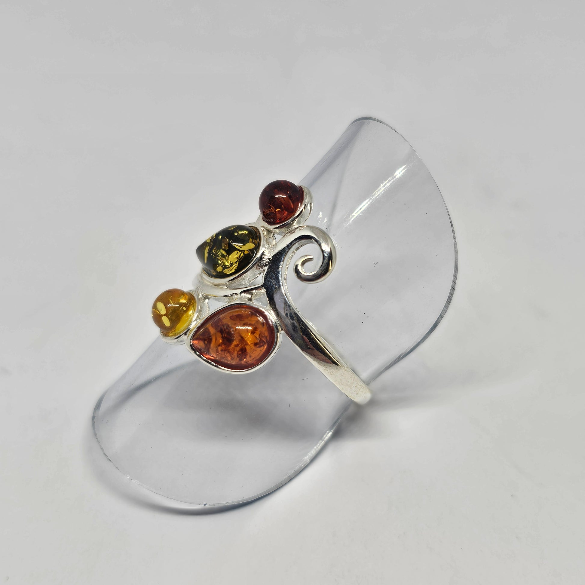 Amber Sterling Silver Ring - Rivendell Shop
