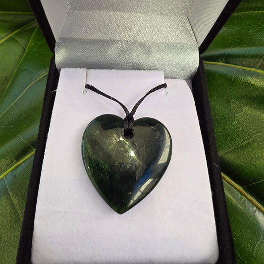 Heart Greenstone Pendant