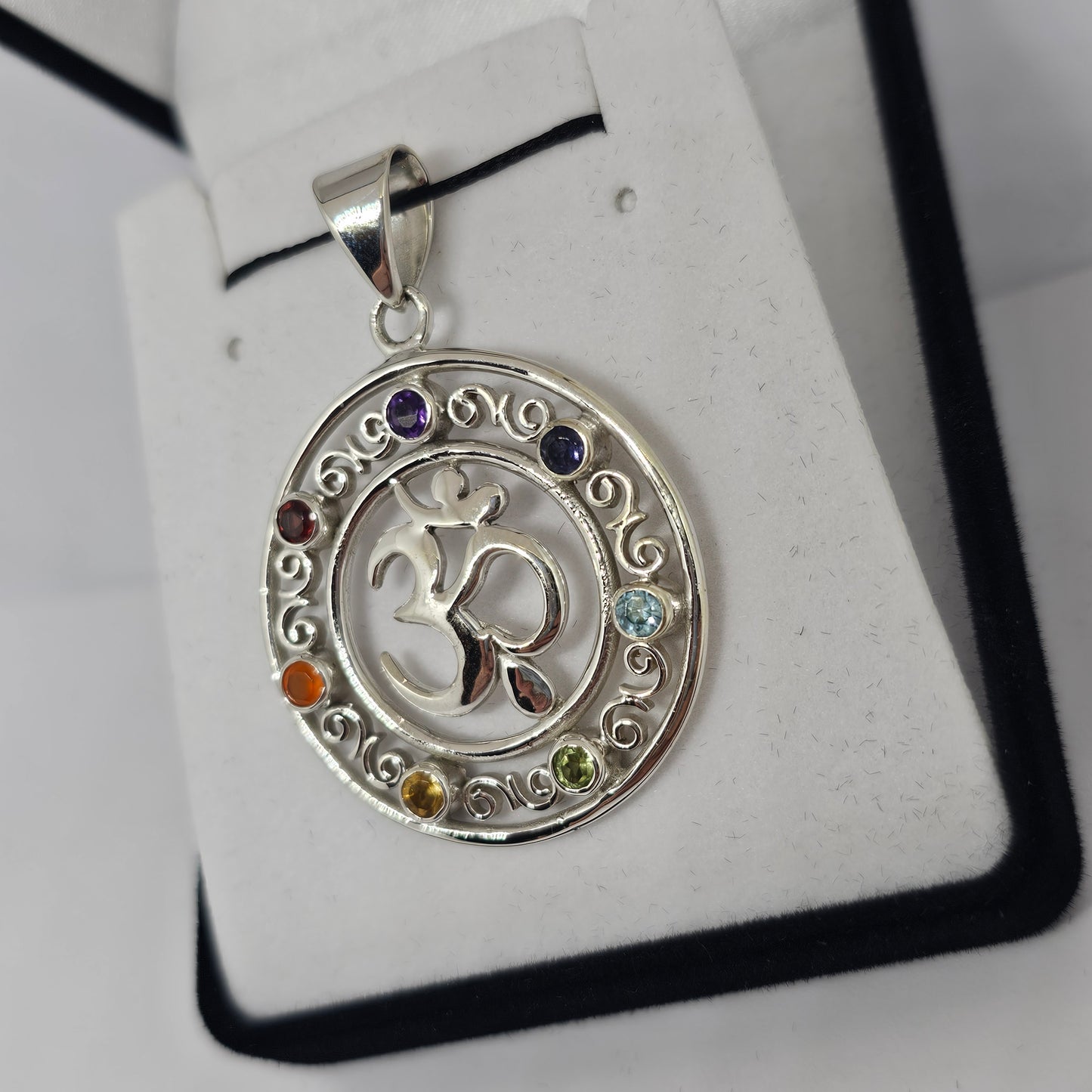 Chakra Om Sterling Silver Pendant - Rivendell Shop