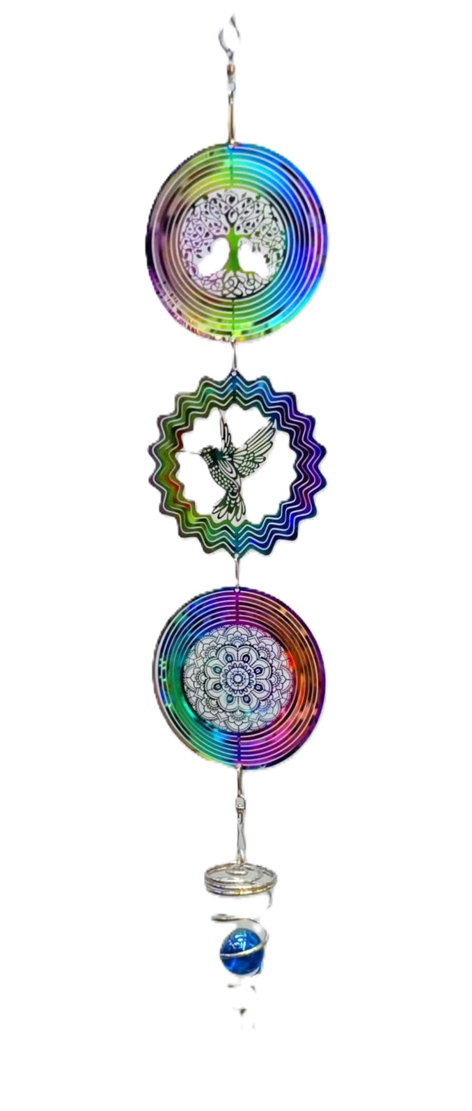 Wind Spinner Tree of Life Hummingbird Mandala - Rivendell Shop