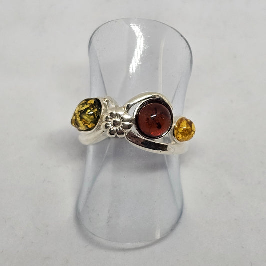 Amber Flower Ring - Rivendell Shop