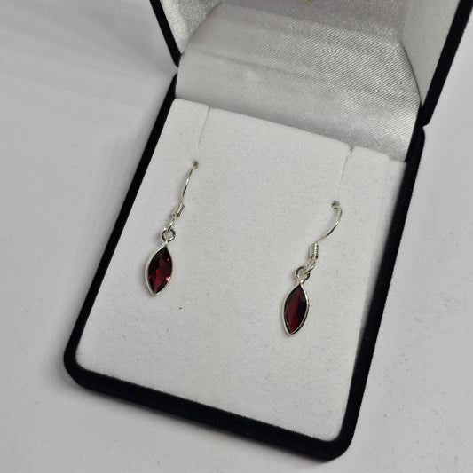 Garnet Sterling Silver Earrings