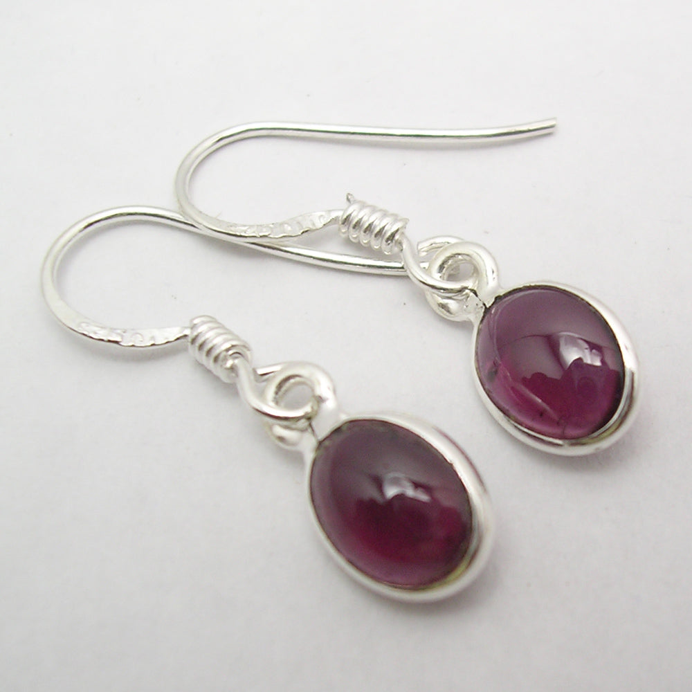 Garnet 925 Sterling Silver Dangle Earrings - Rivendell Shop