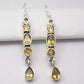 Multistone Citrine 925 Sterling Silver Dangle Earrings - Rivendell Shop