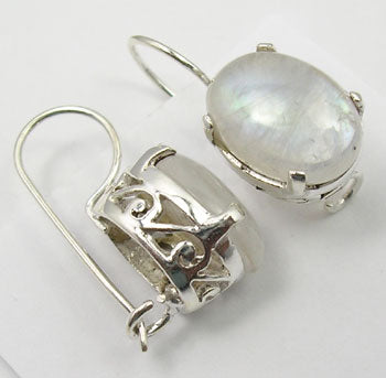 Moonstone 925 Sterling Silver Earrings - Rivendell Shop
