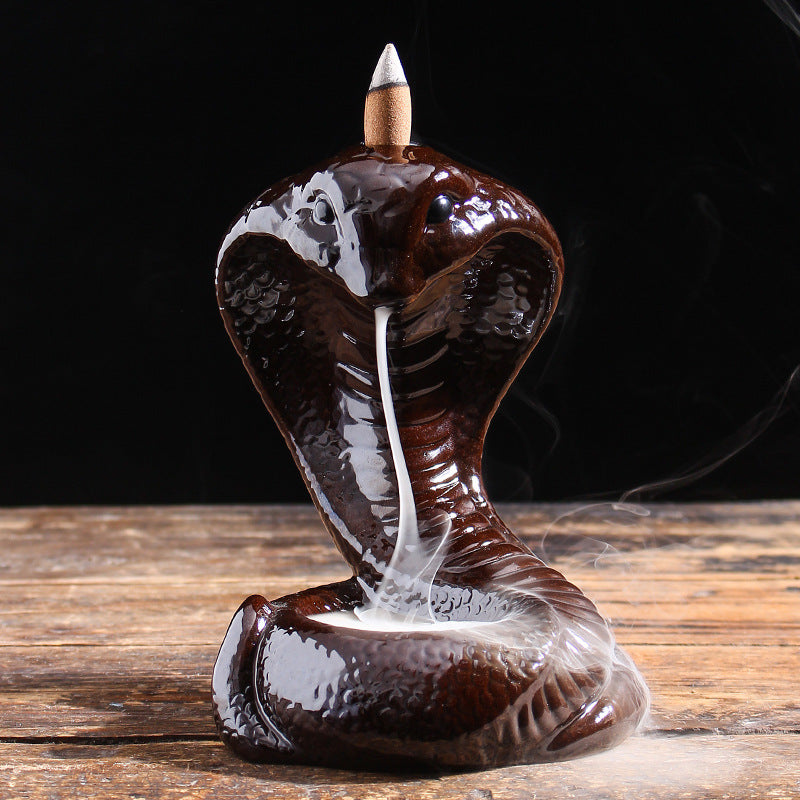 Cobra Snake Backflow Incense Burner (Gloss) - Rivendell Shop