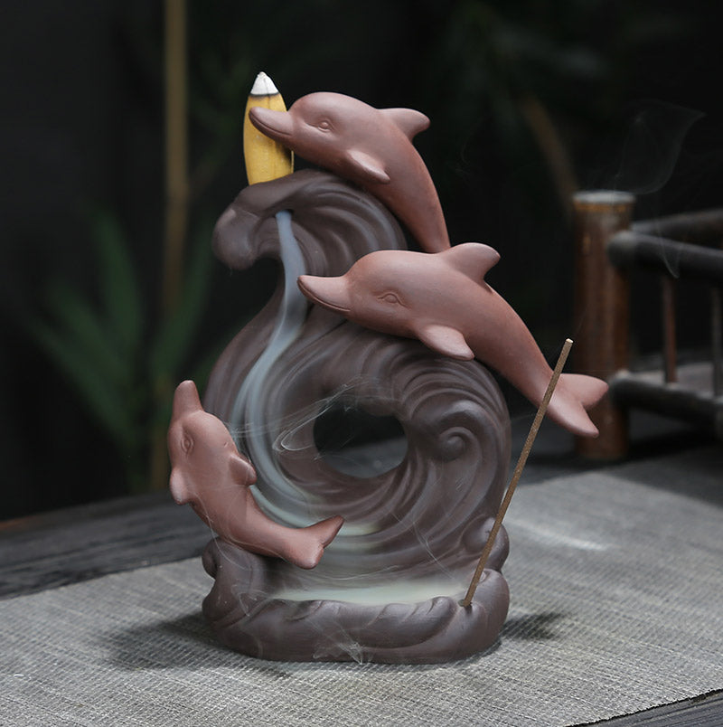 Dolphin Backflow Incense Burner - Rivendell Shop
