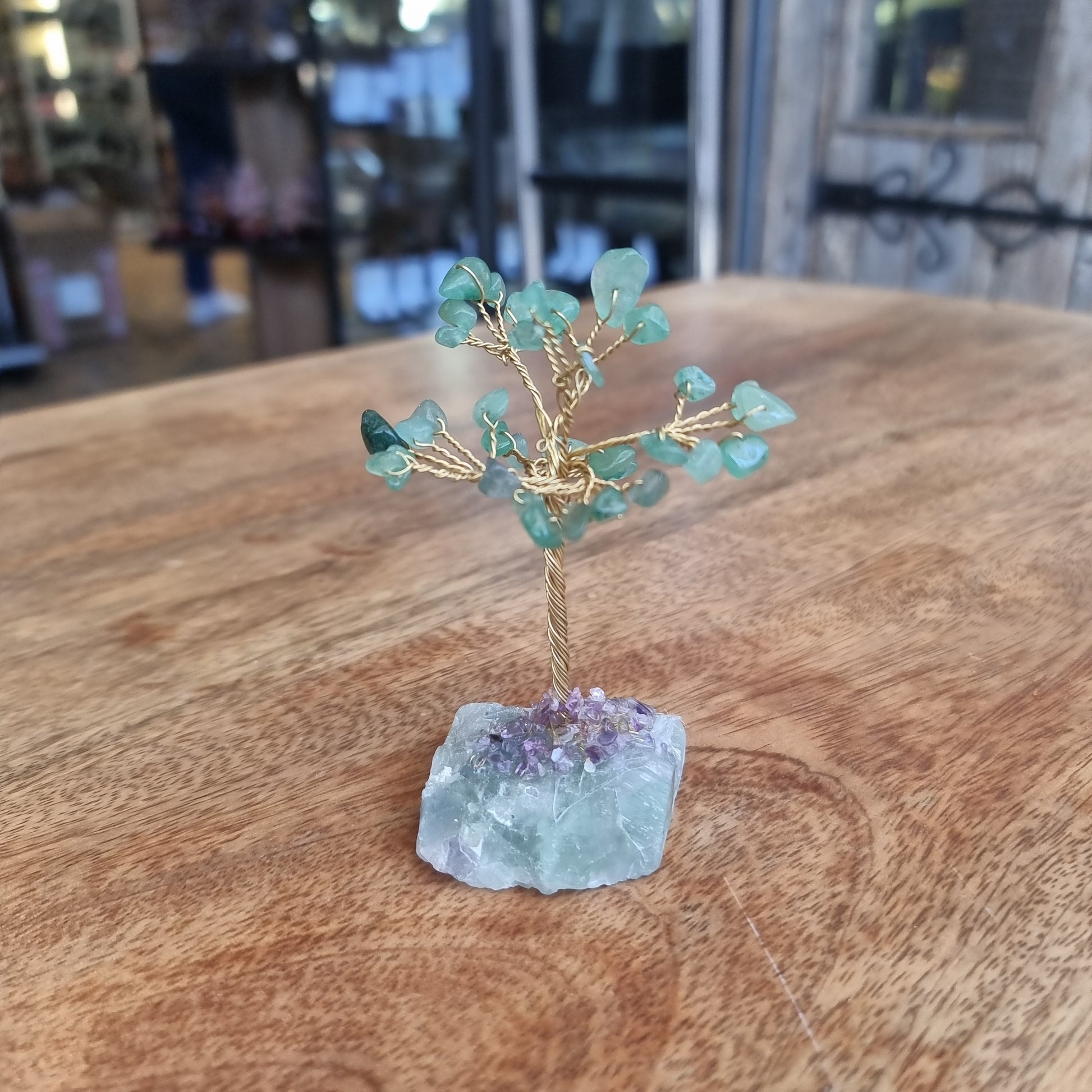 Green aventurine tree on fluorite base - Rivendell Shop