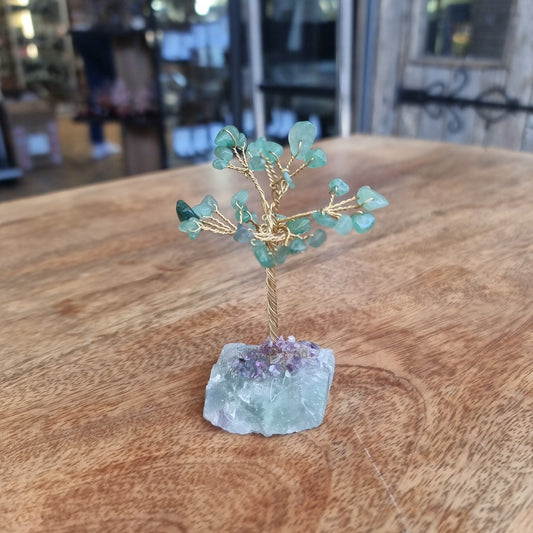 Green aventurine tree on fluorite base - Rivendell Shop