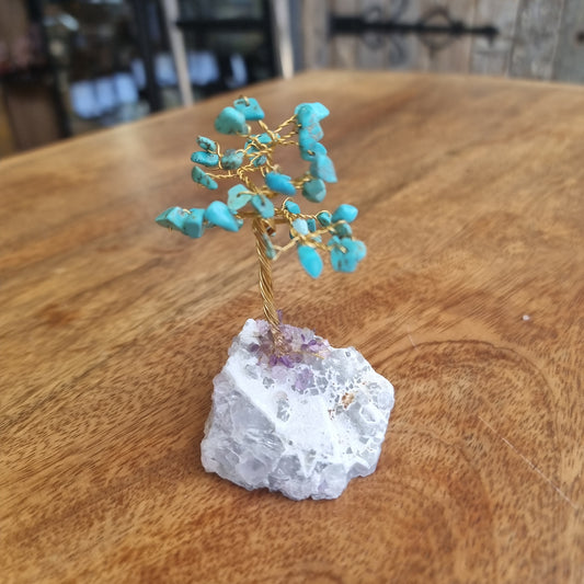 Howlite Crystal Tree on Fluorite Base - Rivendell Shop