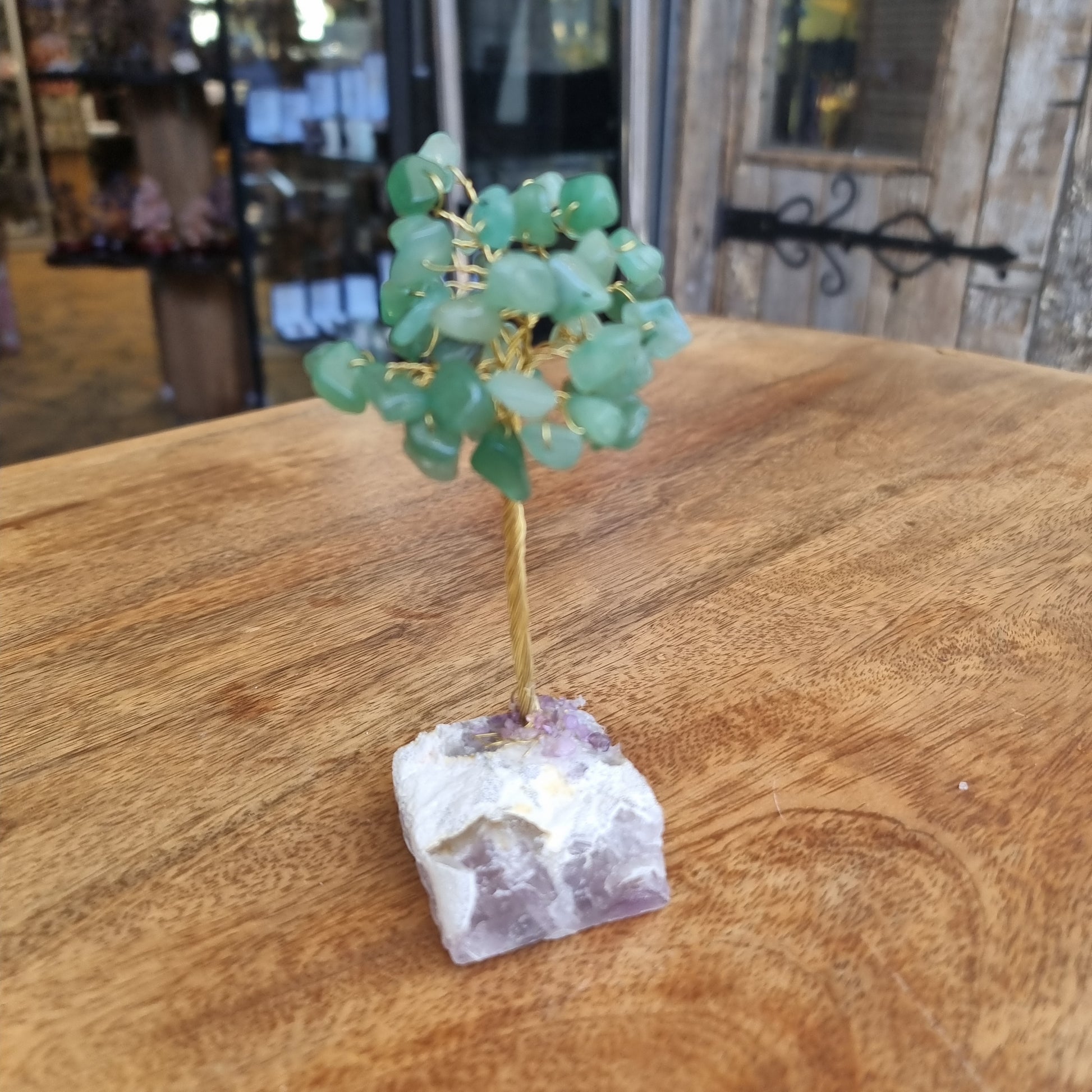 Green aventurine tree on fluorite base - Rivendell Shop