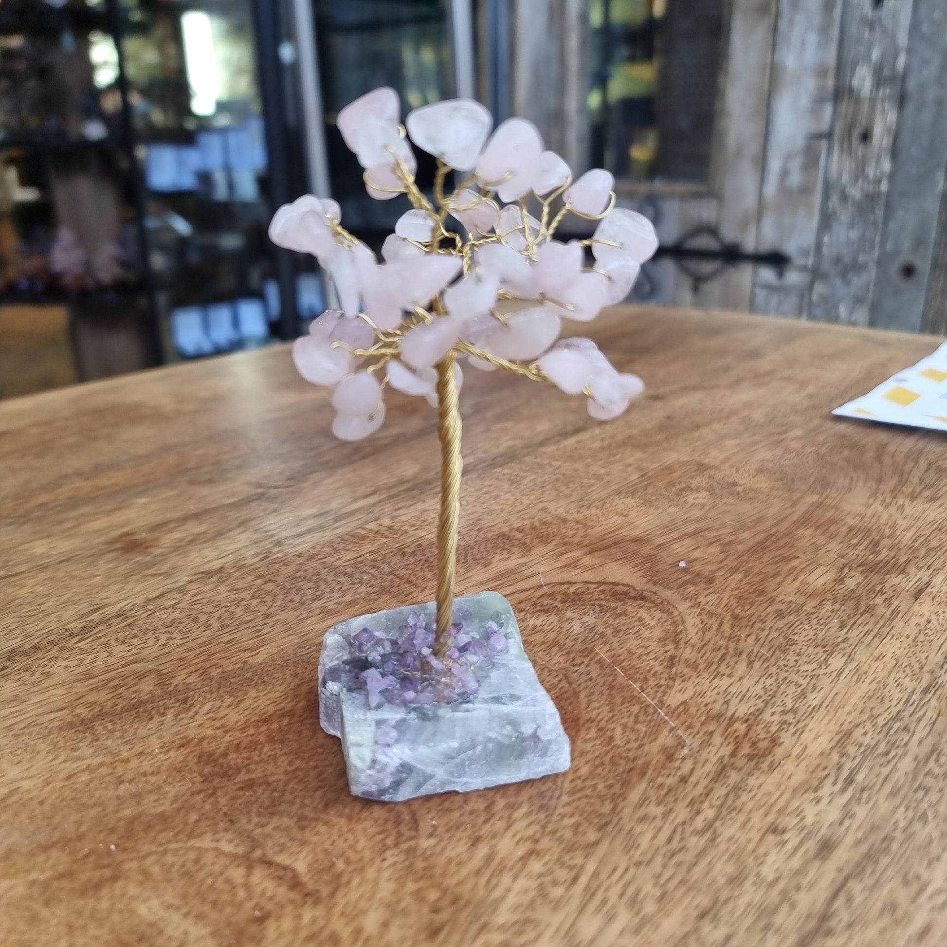 Rose Quartz Tree on Fluorite Base - Rivendell Shop