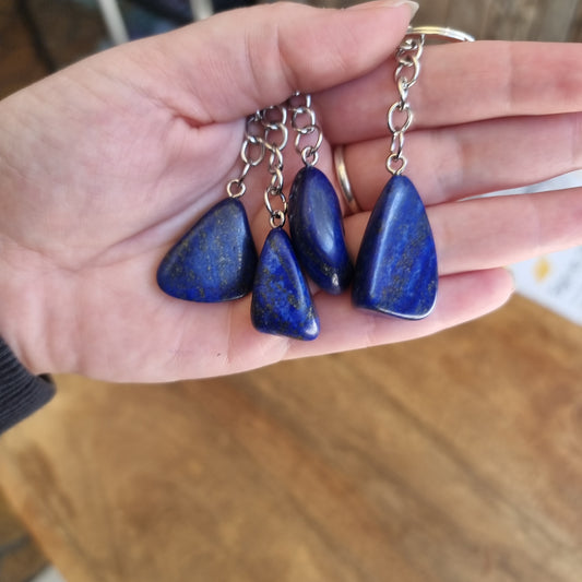 Polished lapis lazuli key ring - Assorted - Rivendell Shop