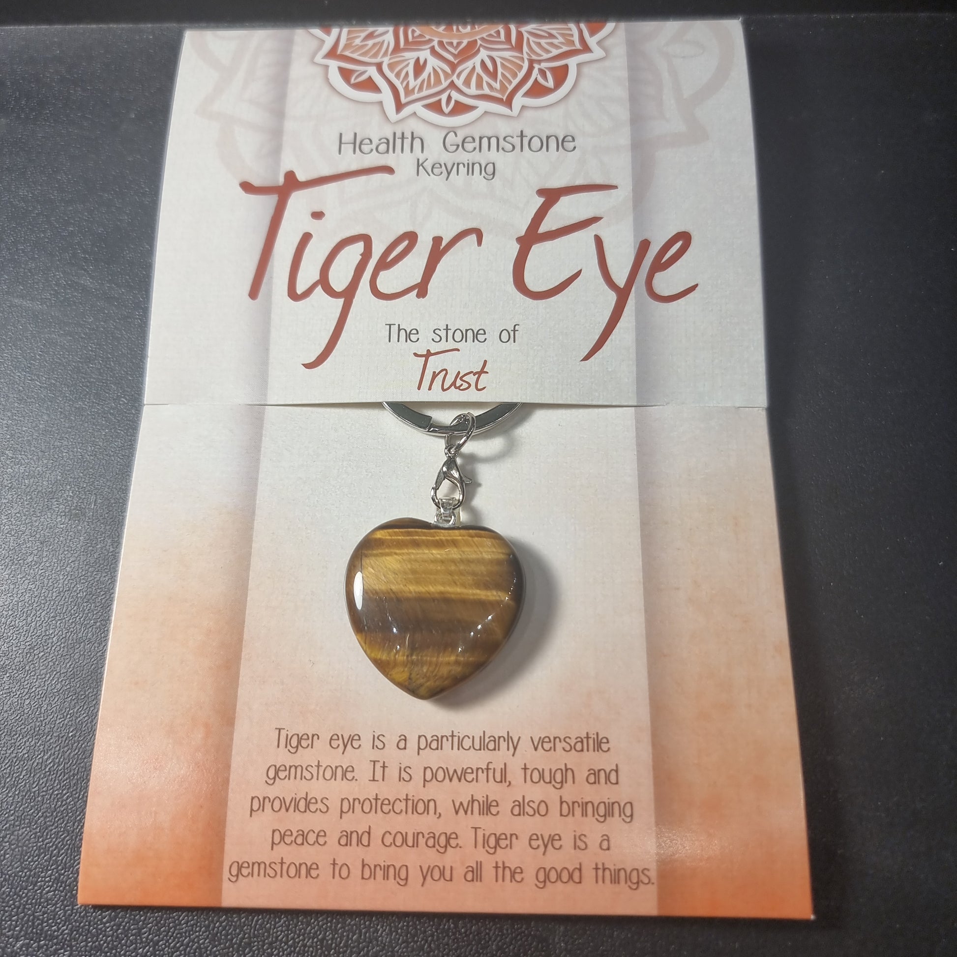 Tigers eye keyring (trust) - Rivendell Shop