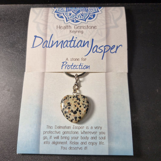 Dalmation jasper keyring - Rivendell Shop