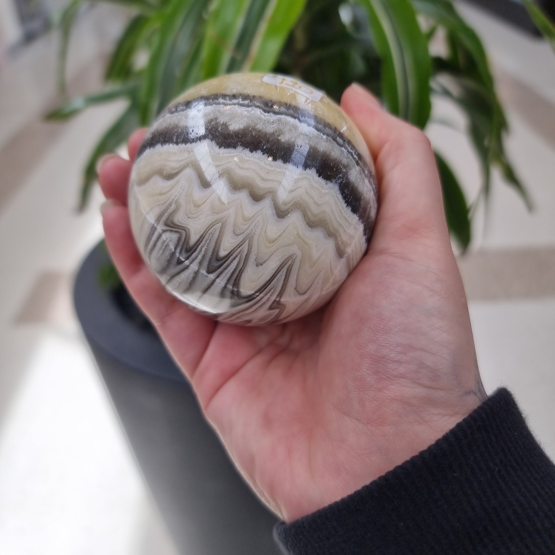 Zebra calcite sphere - Rivendell Shop