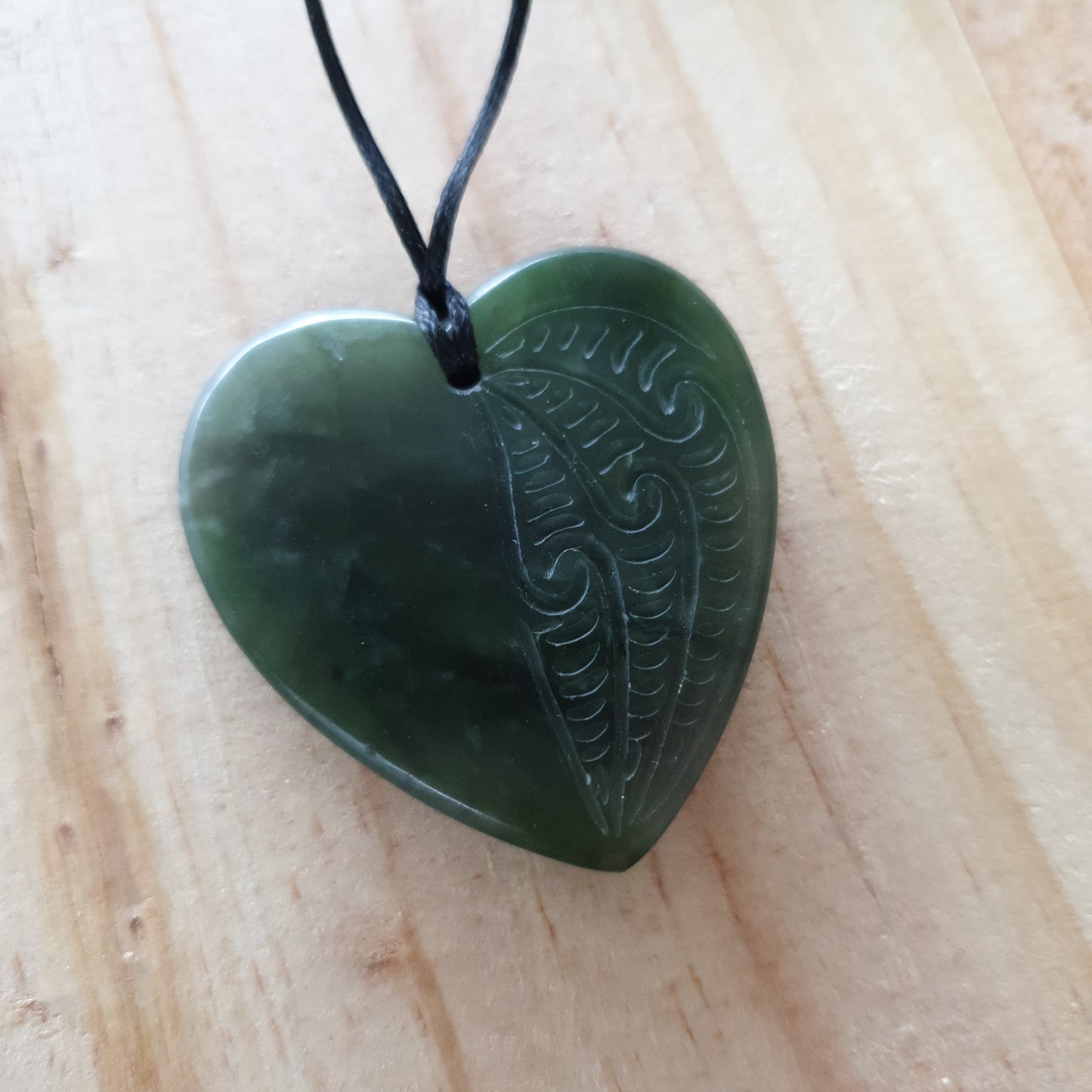 Greenstone Pendant with Carved Detail - Large - Rivendell Shop