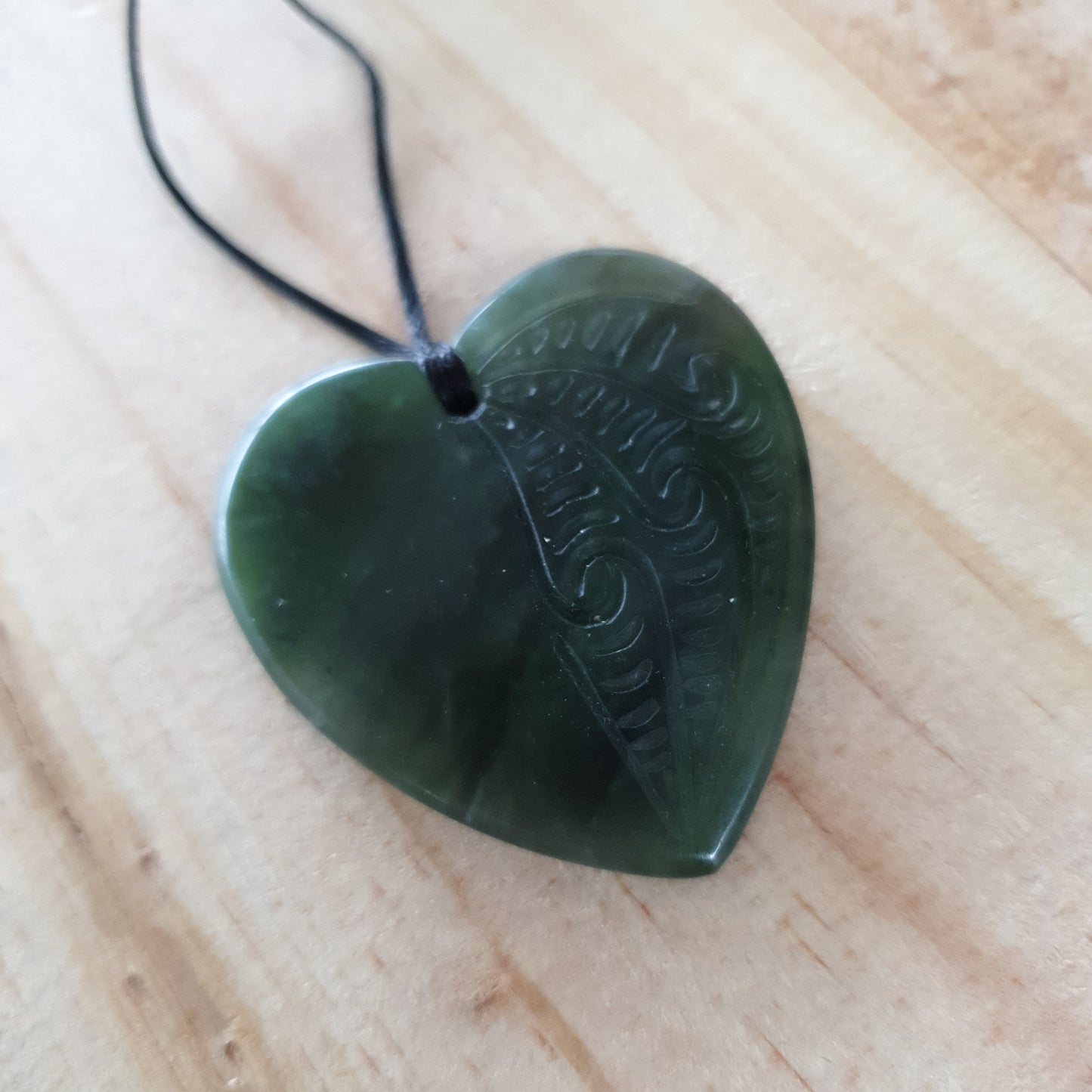Greenstone Pendant with Carved Detail - Large - Rivendell Shop