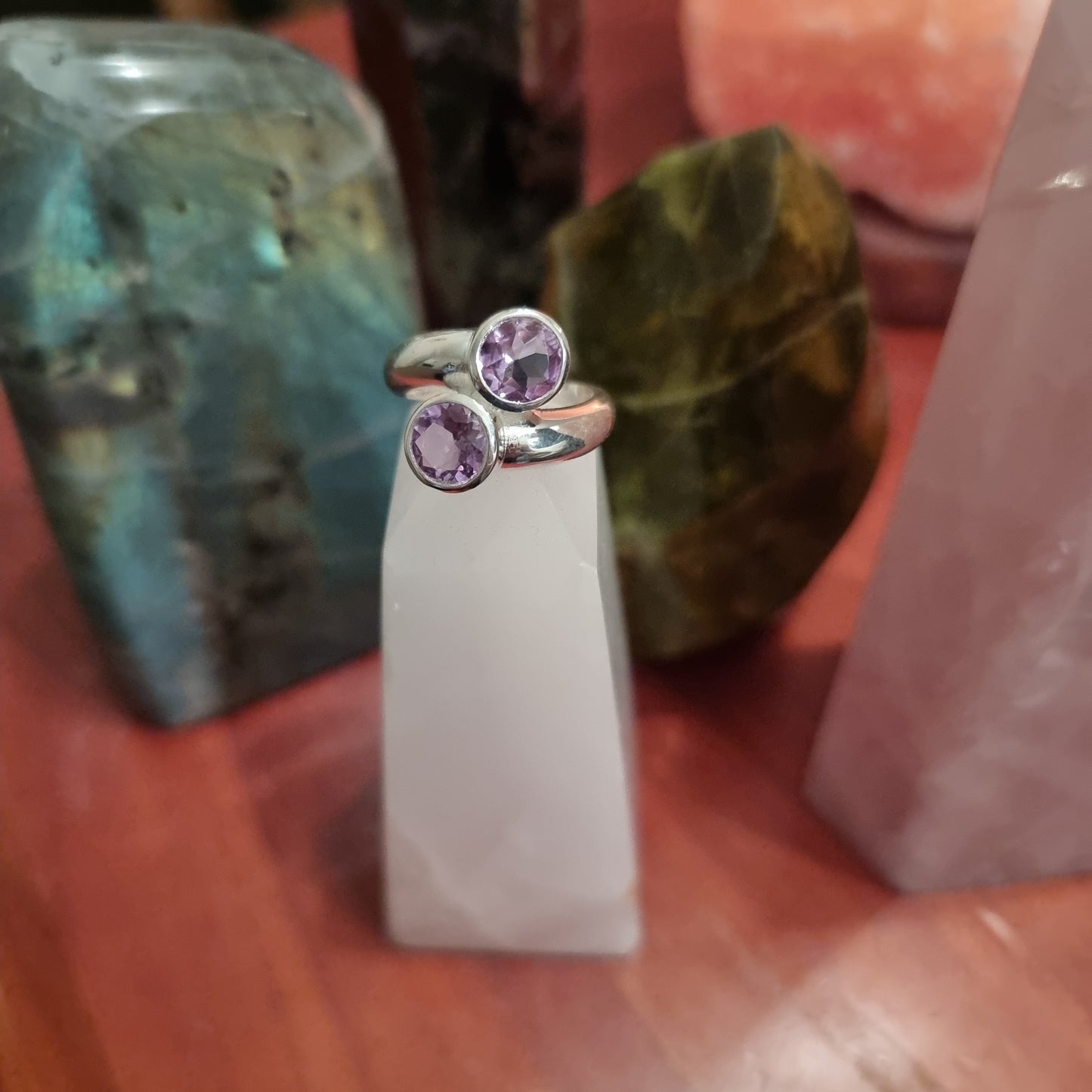 Amethyst ring - double - Rivendell Shop