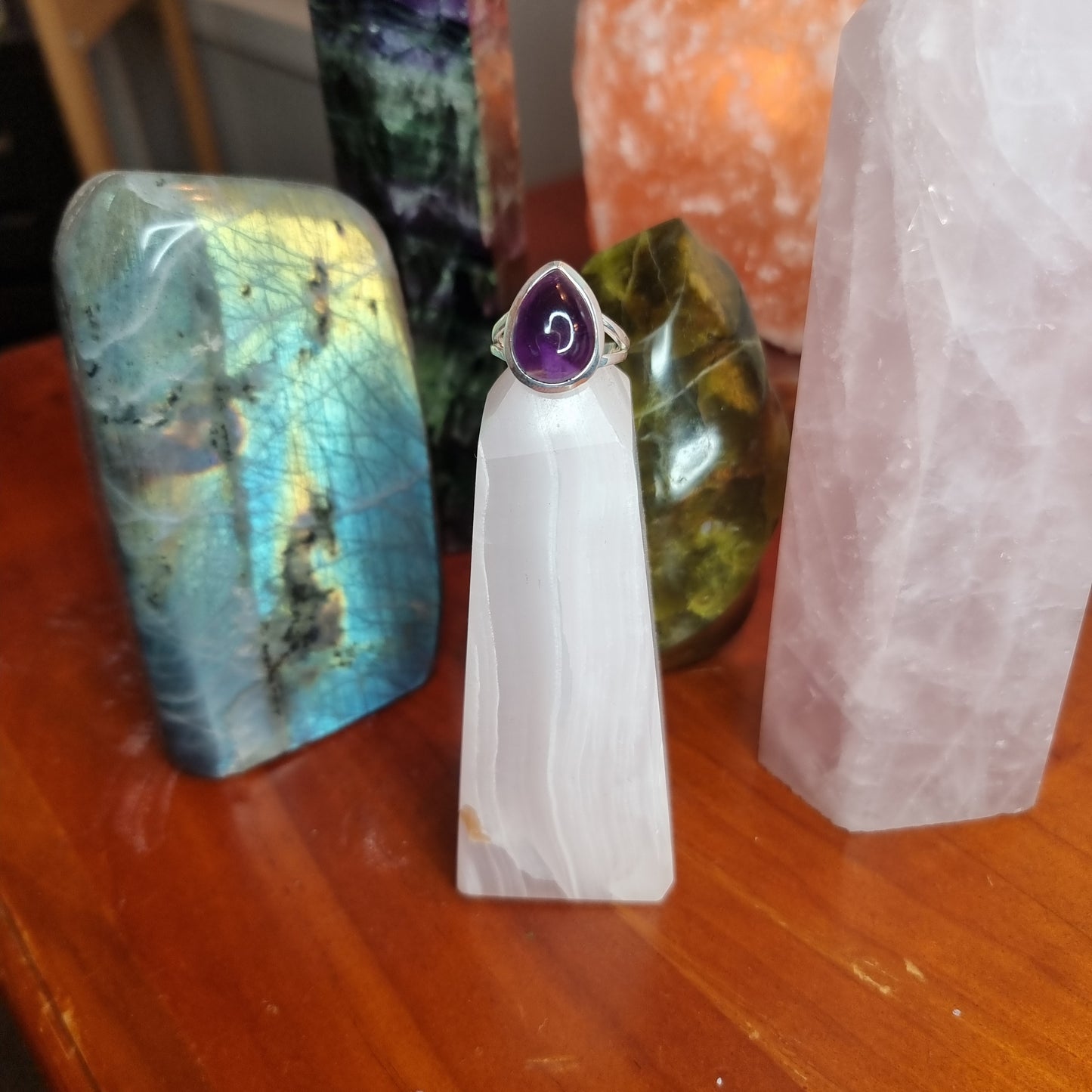 Amethyst ring - tear drop - Rivendell Shop