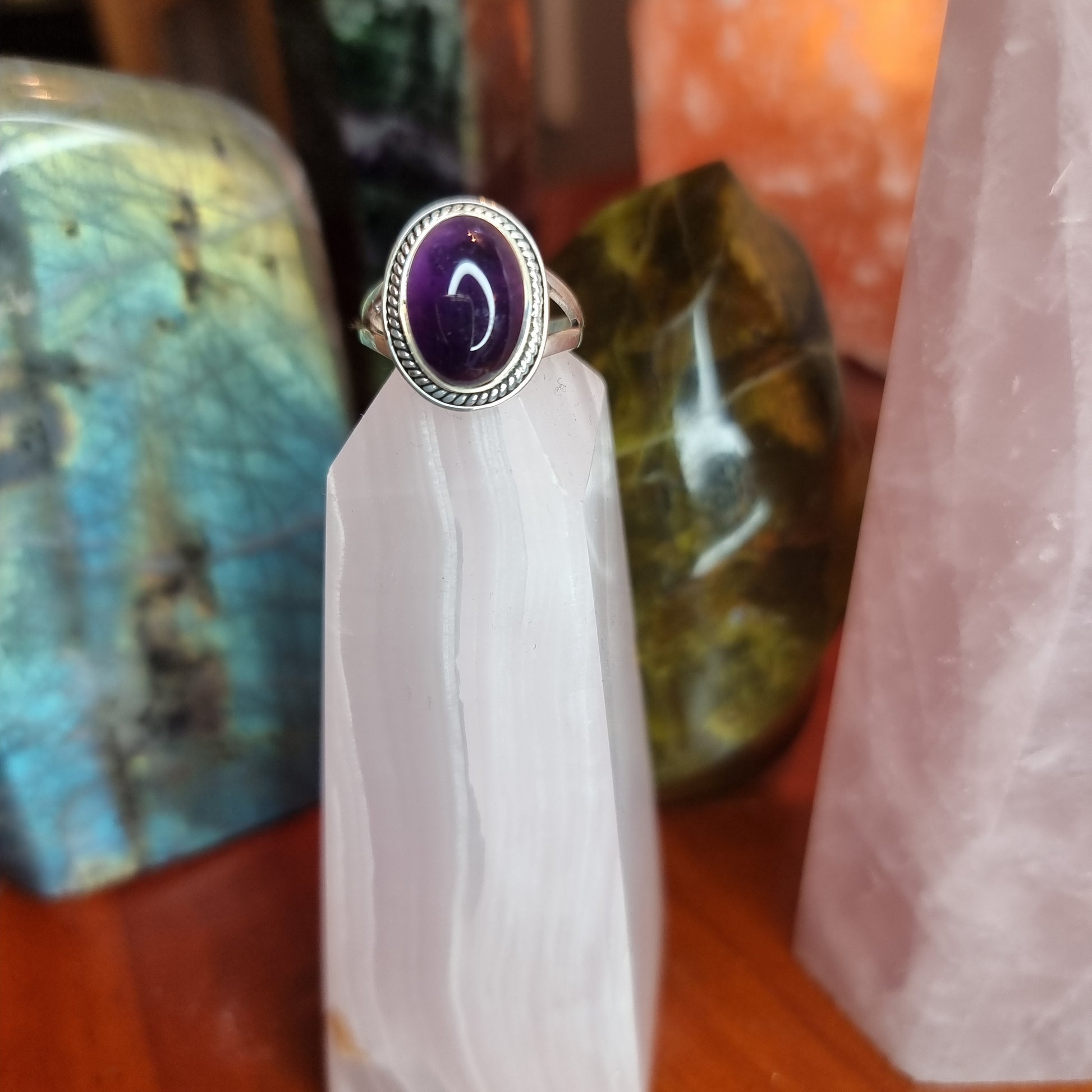 Amethyst ring - antique round - Rivendell Shop