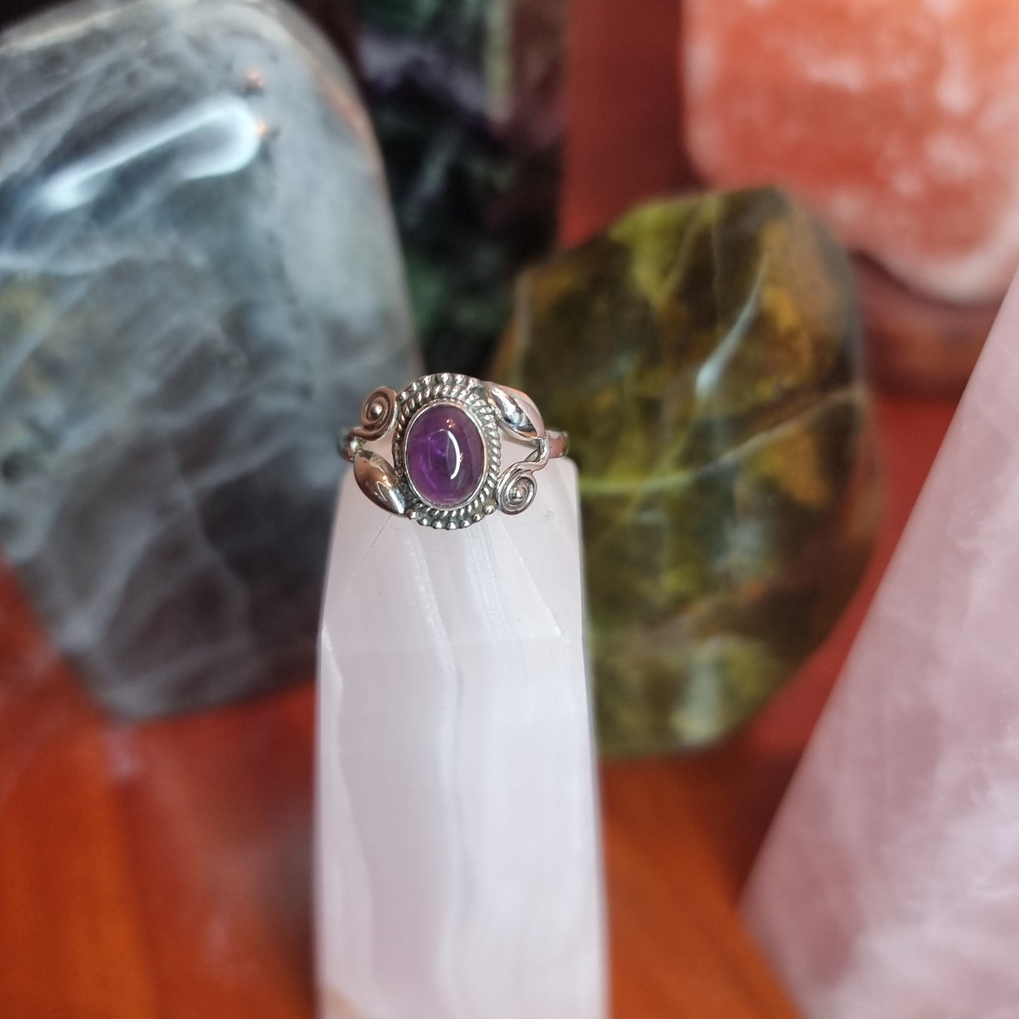 Amethyst ring - classic band small - Rivendell Shop