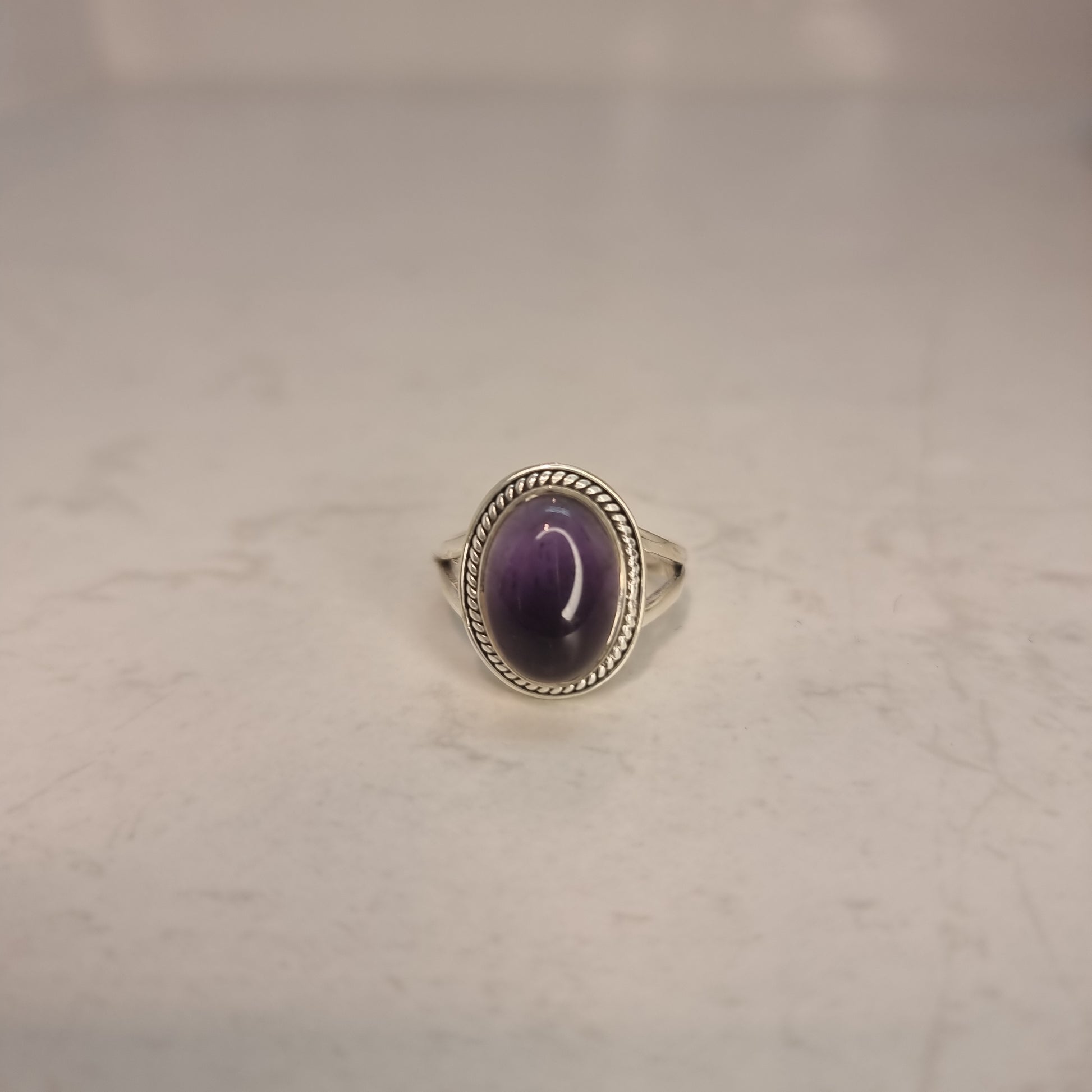 Amethyst ring - antique round - Rivendell Shop